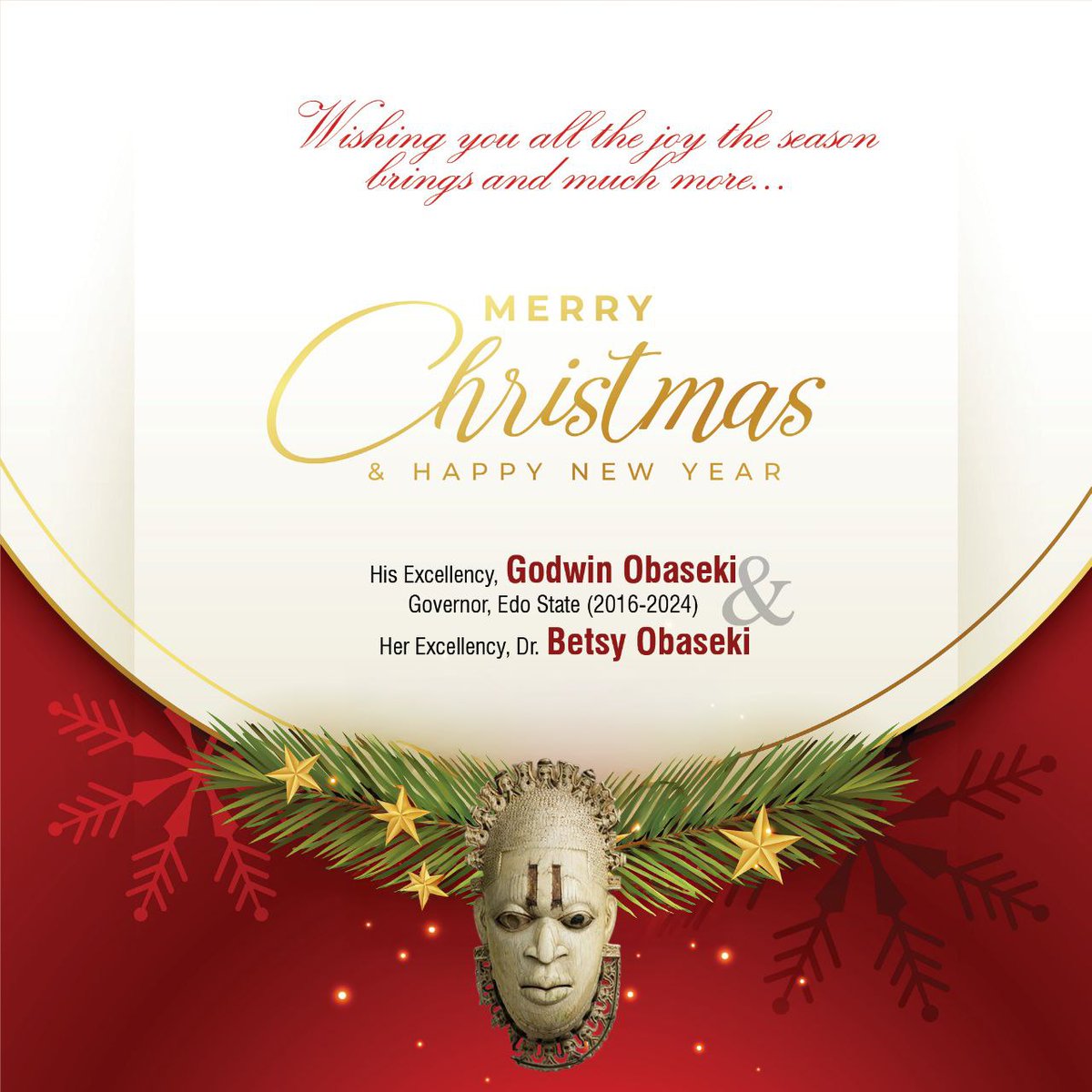 GovernorObaseki's tweet photo. Wishing you all the joy the season brings and much more... https://t.co/MJw6AuVKfN