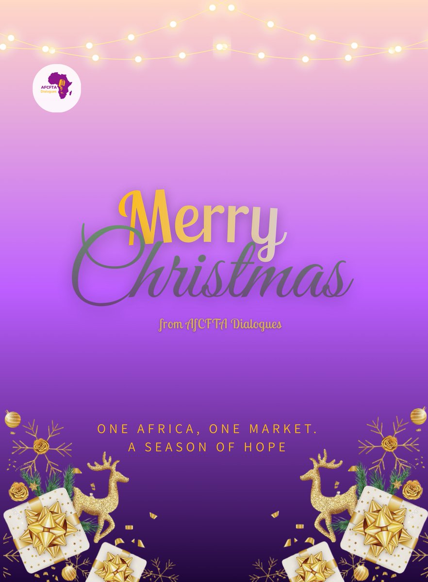 This Christmas, we celebrate unity, cooperation, and Africa’s shared future. 🌍

At AfCFTA Dialogues, we remain committed to advancing effective implementation of the #AfCFTA for a more integrated and prosperous continent.

Merry Christmas !🎄💫

#Christmas #Christmas2025