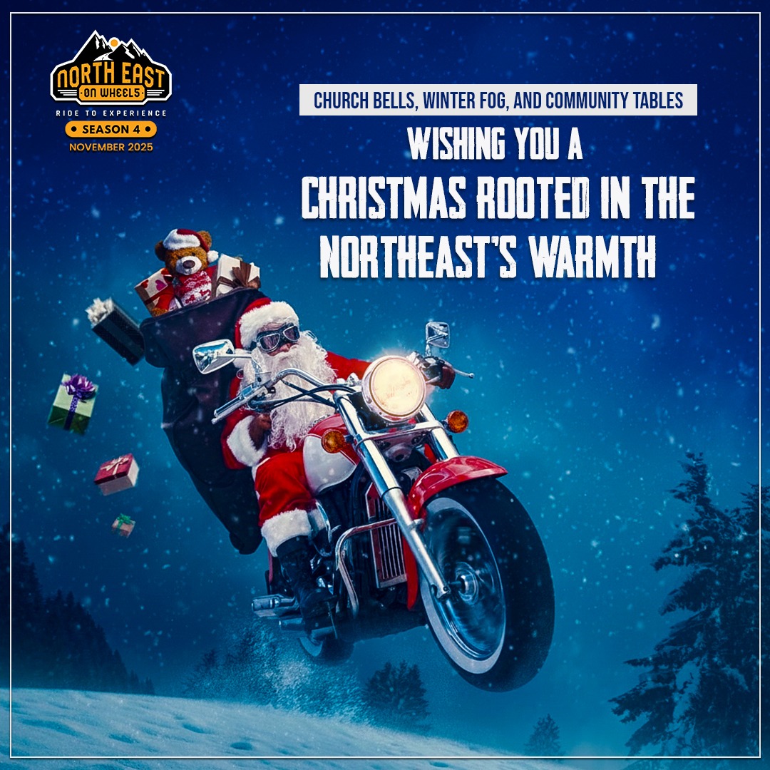 NEW_Expedition's tweet photo. Church bells, winter fog, and open tables—Christmas in the Northeast hits different 🎄🏍️
Wishing you a season wrapped in warmth, community, and the spirit of the hills.

#NortheastOnWheels #ChristmasInTheNortheast #SeasonOfWarmth #WinterInNortheastIndia #RideToExperience https://t.co/YKbaBWRQIr