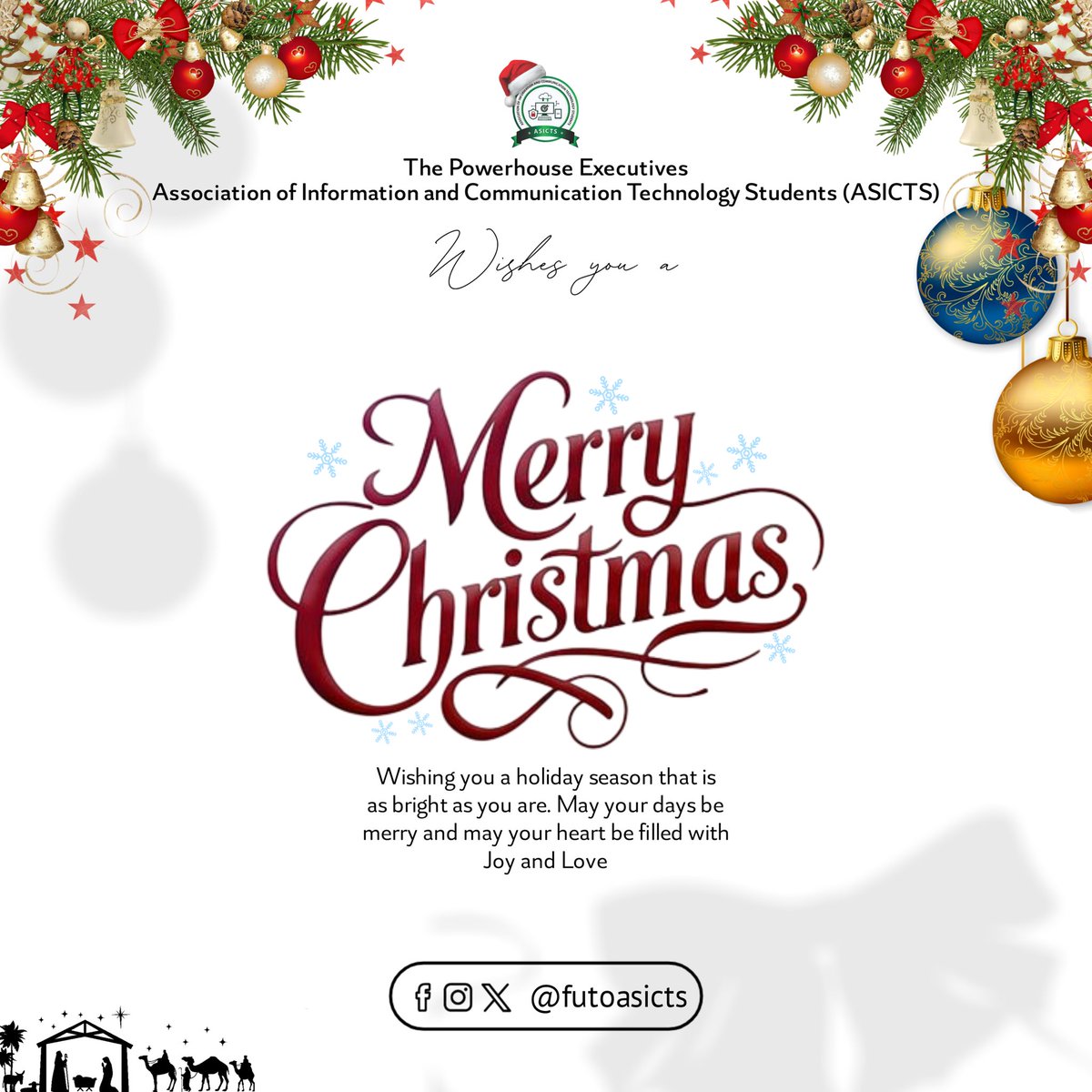 As we celebrate this season of love, joy, and reflection, may your hearts be filled with peace, your homes with happiness, and your lives with renewed hope.

Merry Christmas and a Prosperous New Year! ✨