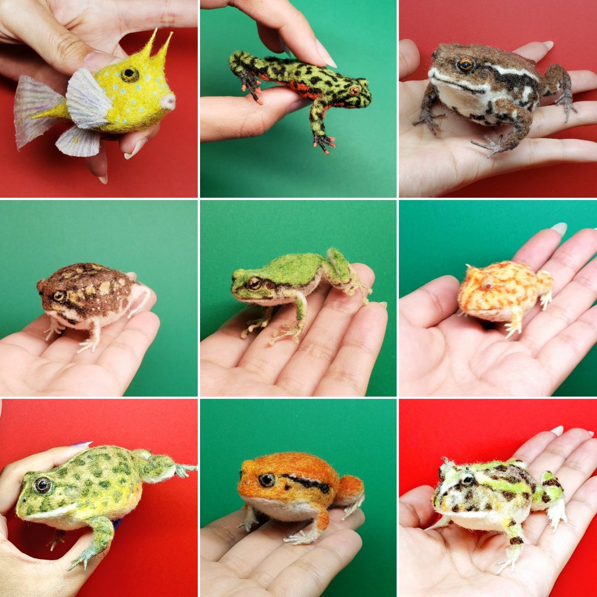 めりくり🎄🎅 #羊毛フェルト #カエル