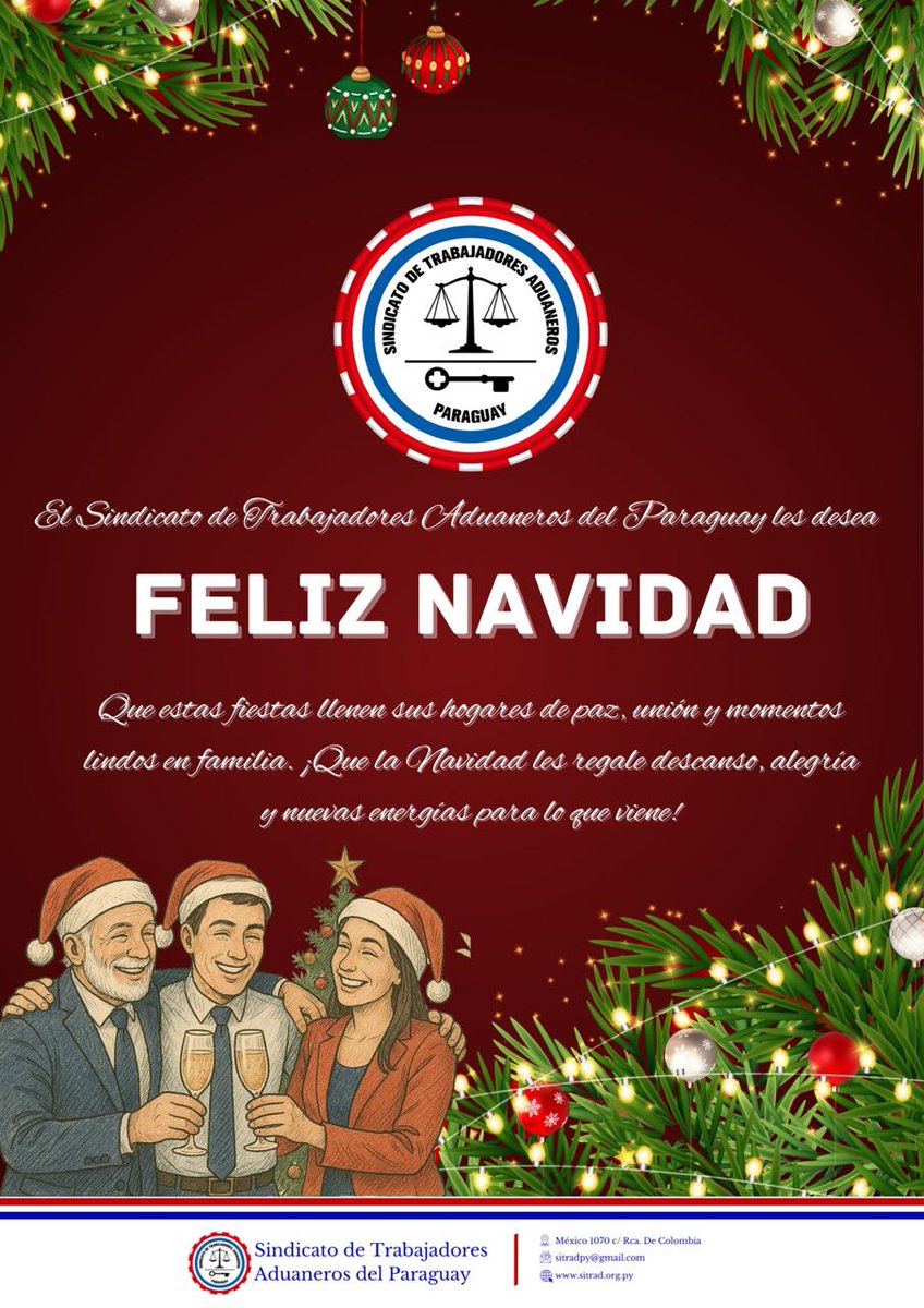 sitradpy's tweet photo. Que esta Nochebuena nos encuentre unidos, en paz y con esperanza, junto a nuestras familias.

Feliz Navidad 🎄 https://t.co/r6KPd0ekM4