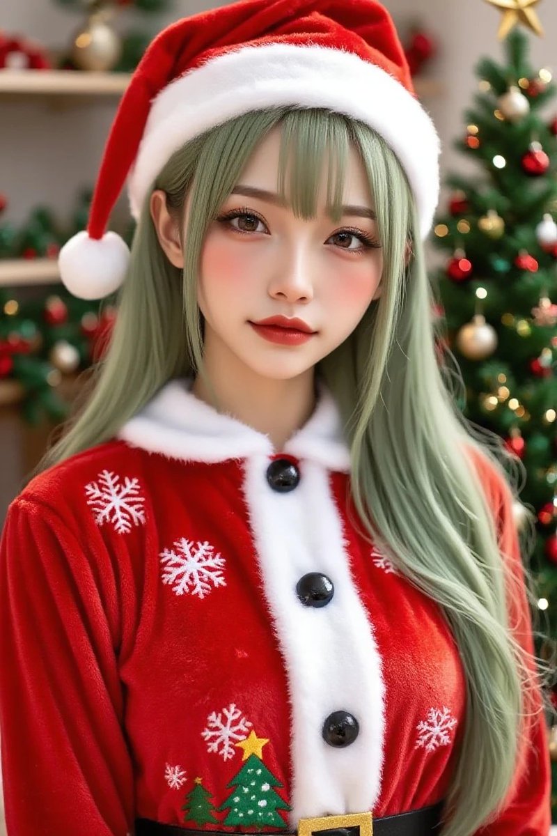 megami_kotoba's tweet photo. 😈 『逃げられない茨のサンタ…今夜、あんたを収穫しに来たよ。』

「クスクス、プレゼントはアタシ自身。嬉しいでしょ？ このツタで縛り上げて、朝までアタシの愛をたっぷり注入してあげる。逃げようとしても無駄だよ💋」

#もしもサンタだったら #翠鬼 #AI美女 
#エチエチサンタ #DarkChristmas https://t.co/goPcylNFNH