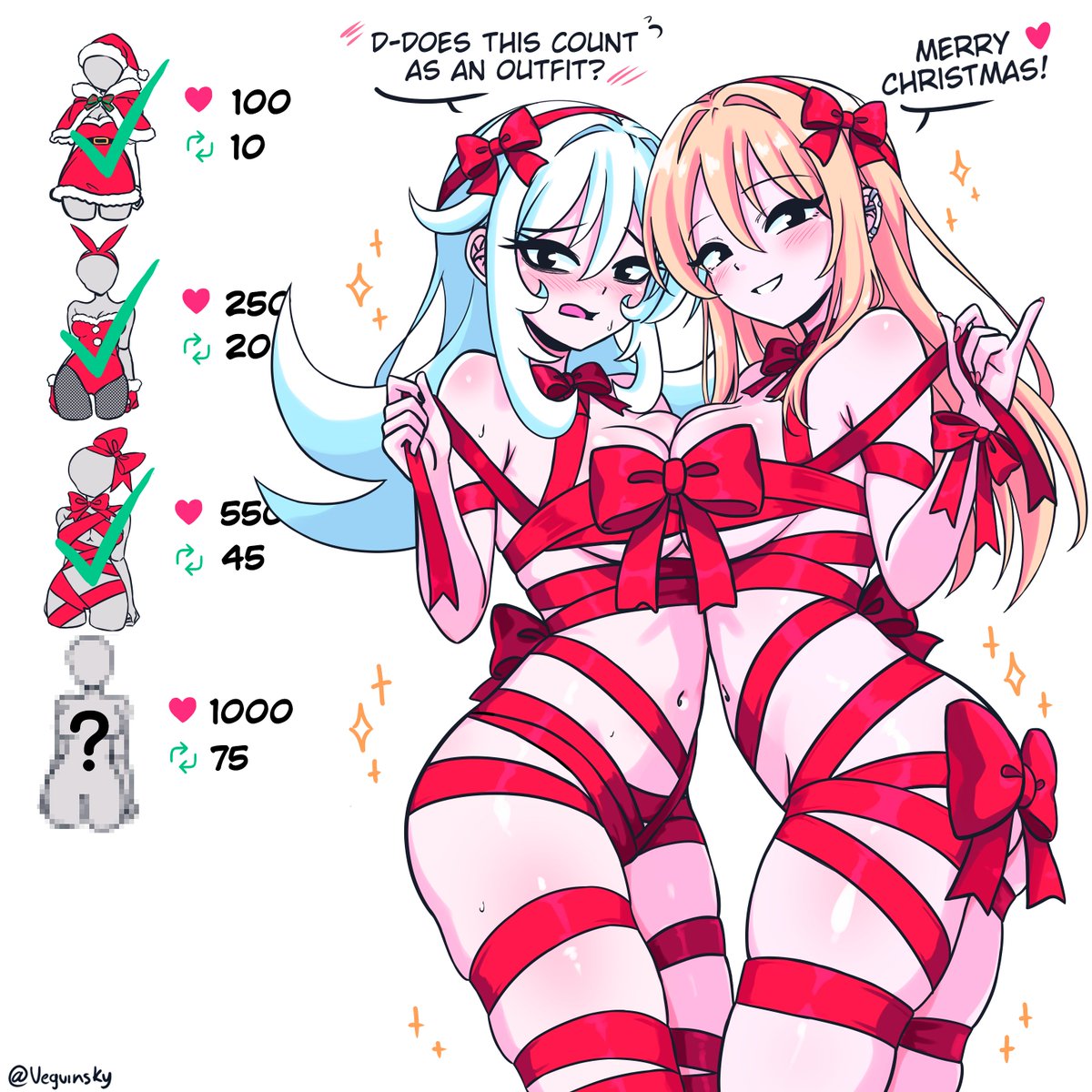 Veguinsky's tweet photo. Third outfit done! 🎁✨
Any guesses for the last one? 👀 https://t.co/bx004P0iFU