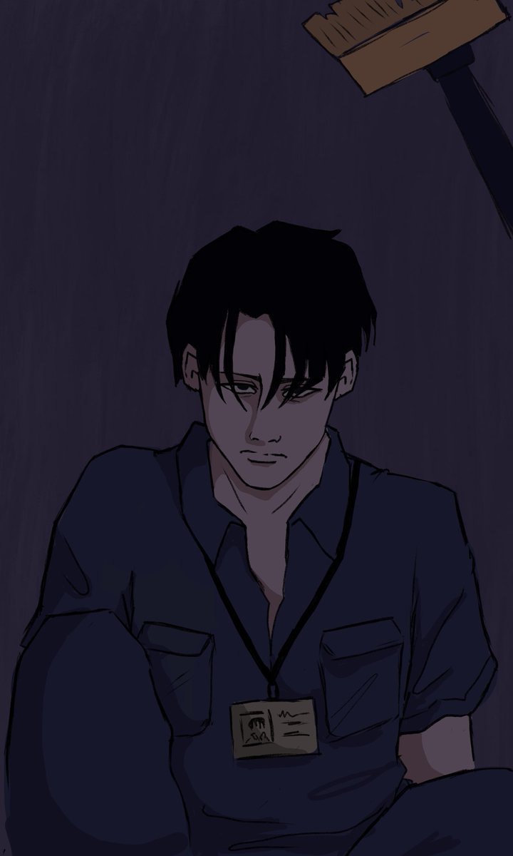 hurraysopai's tweet photo. Flustered janitor levi for #LeviBirthday #leviackerman #aot #LeviWeek2025 https://t.co/gyg894LIDK