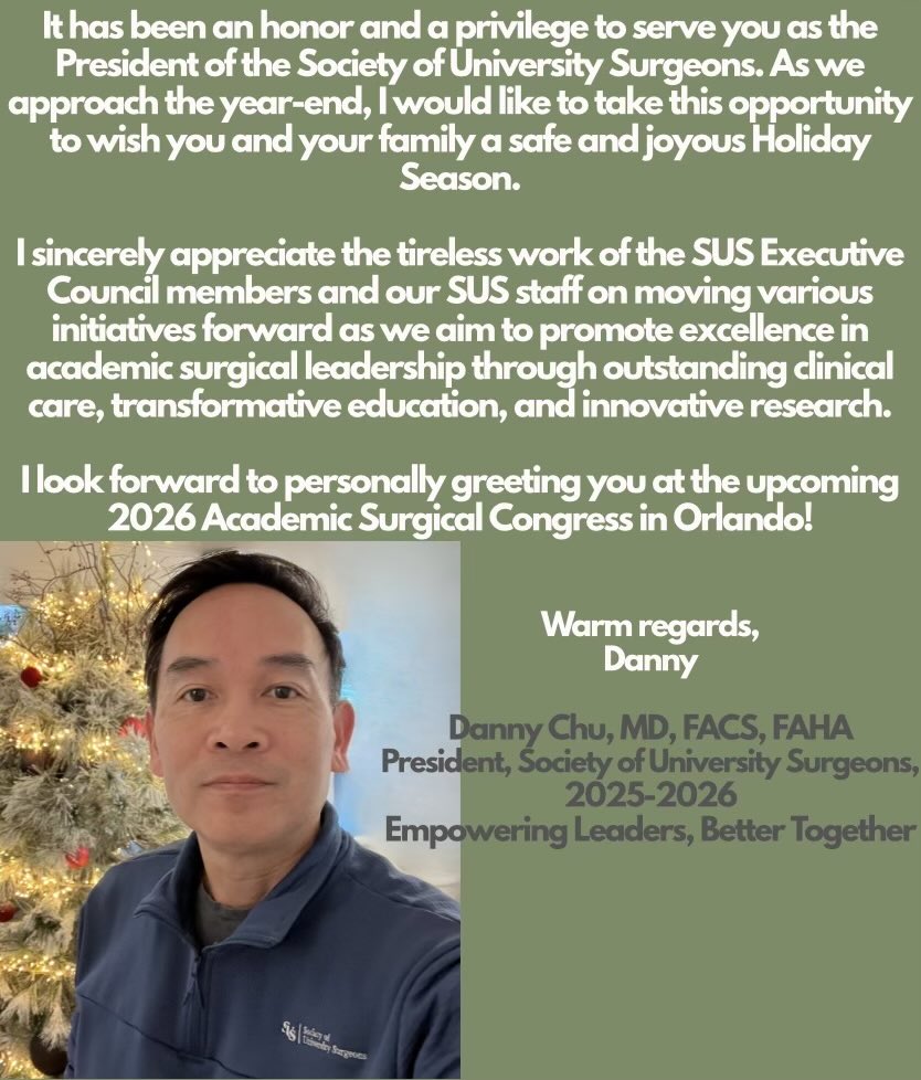 Society of University Surgeons (SUS) tweet media