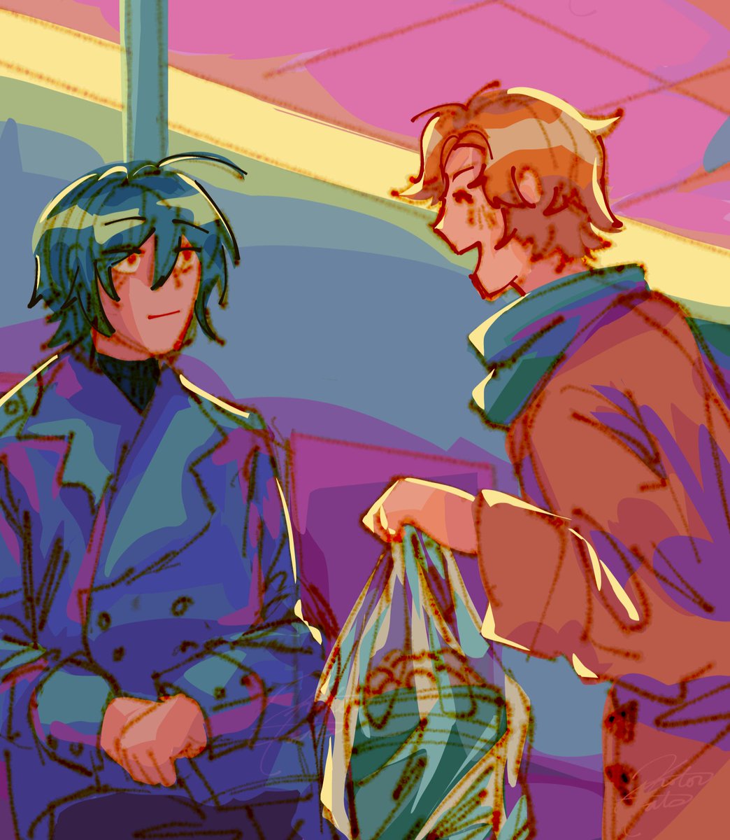 kotoriandfangan's tweet image. Saw a lot of ppl with fried chicken so they're getting fried chicken #dra