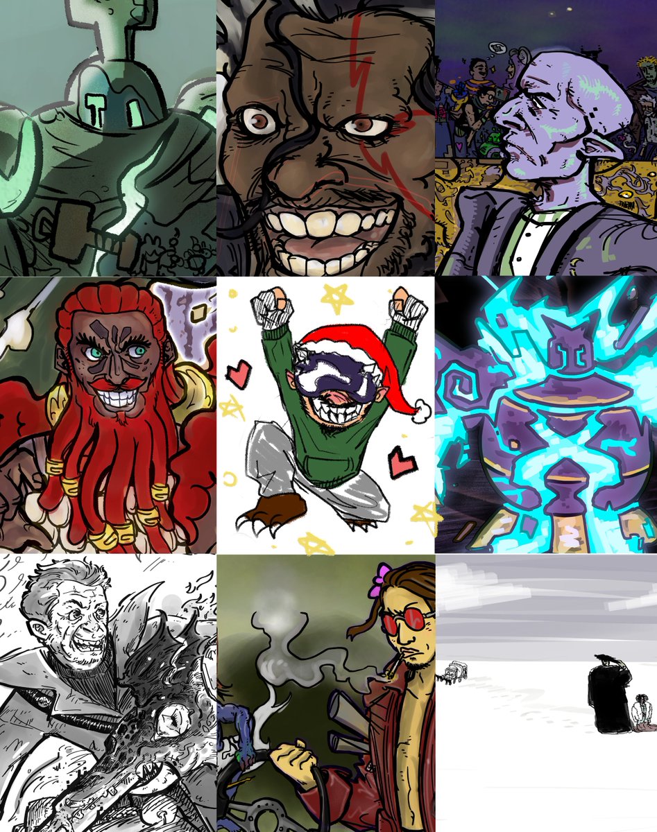 Thanks for this wonderful and obviously tumultuous year! 

Some art resolutions:

-Finish Gilgamesh and continue on to bigger and better stuff

-Commission sheet I swear to God y'all

-A Pokemon project I've been figuring out for a while now

See y'all in 2026!

#artvsartist2025