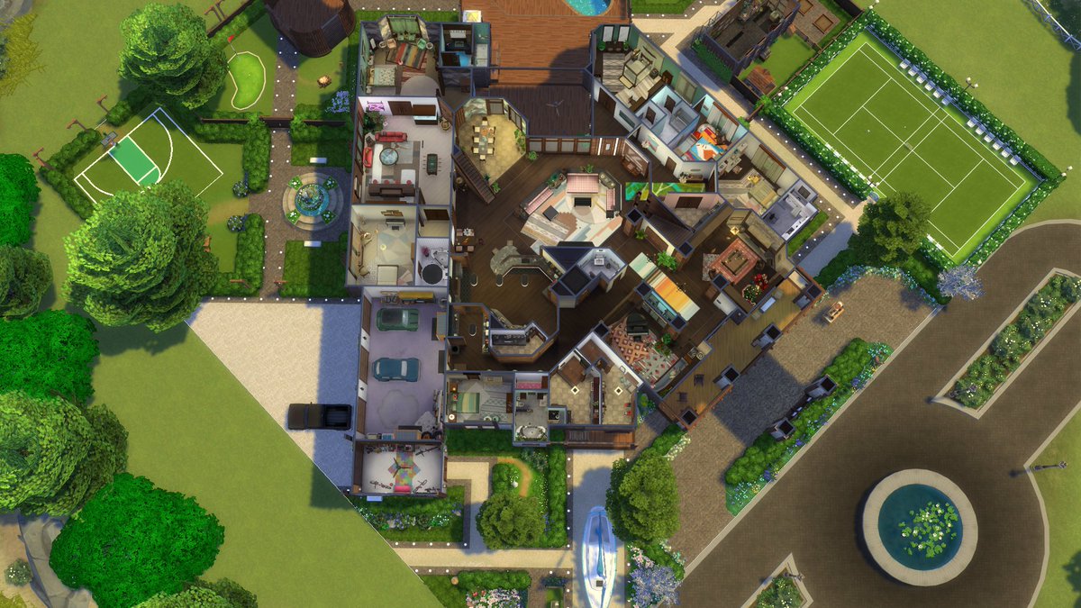 Angelsways11's tweet photo. Between my short stream where I lost all my interior progress and then I did some decorating off camera, I've only got 2 bathrooms and the outside deck area before you reach the pool to go. #bigbuild #nomods #ShowUsYourBuilds https://t.co/LMmV4B08Jn