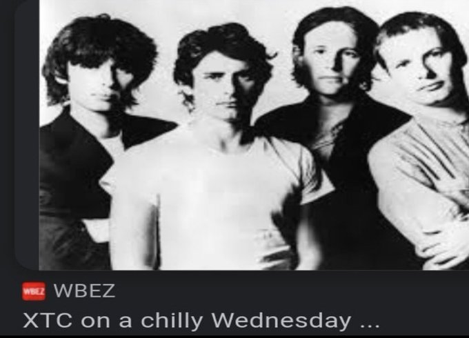 XTCOnChillyWeds's tweet photo. XTC on a chilly Wednesday. https://t.co/Q7a4usvqbC