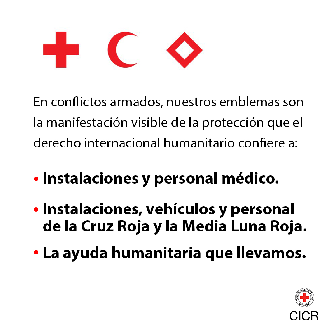 CICR_es's tweet photo. #Emblemas:
No pueden ser usados indebidamente.
No deben ser atacados.
No son parte de los enfrentamientos.
Conoce más. 👉 https://t.co/o69ijTb5Xn https://t.co/yHUU6OMNez