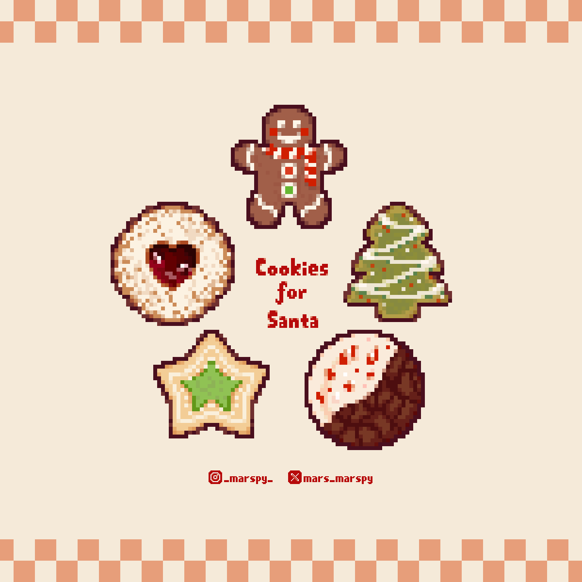 Leaving some pixel cookies for Santa🎅 #pixelart #ドット絵