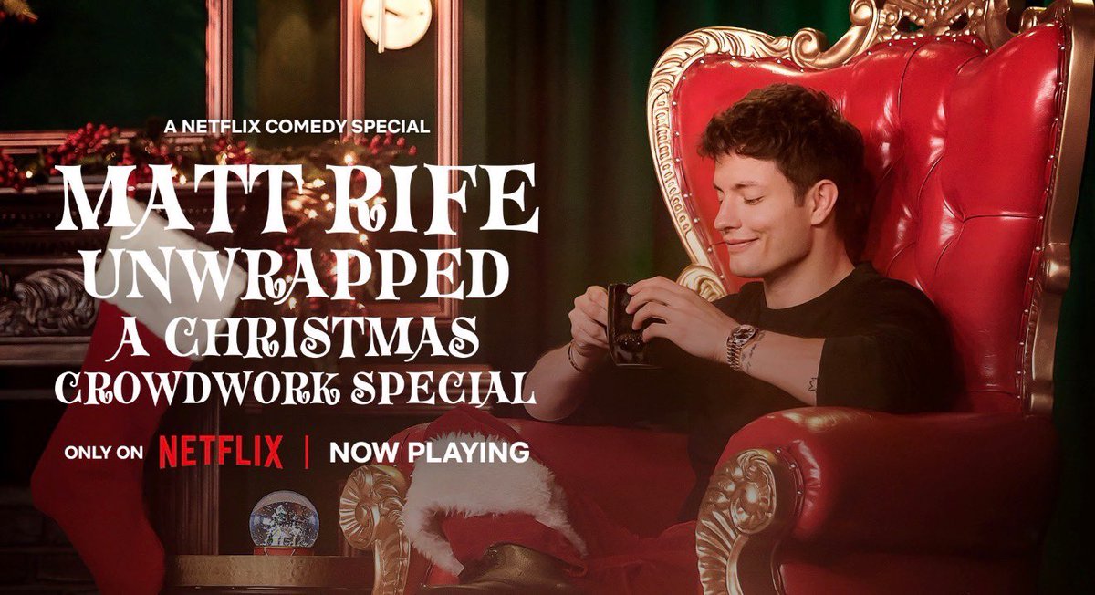mattrife's tweet image. MERRY CHRISTMAS EVERYBODY❤️🎄

Reminder: watch my new Christmas Special on Netflix tonight after the kids are down for bed 🥰🎅🏼