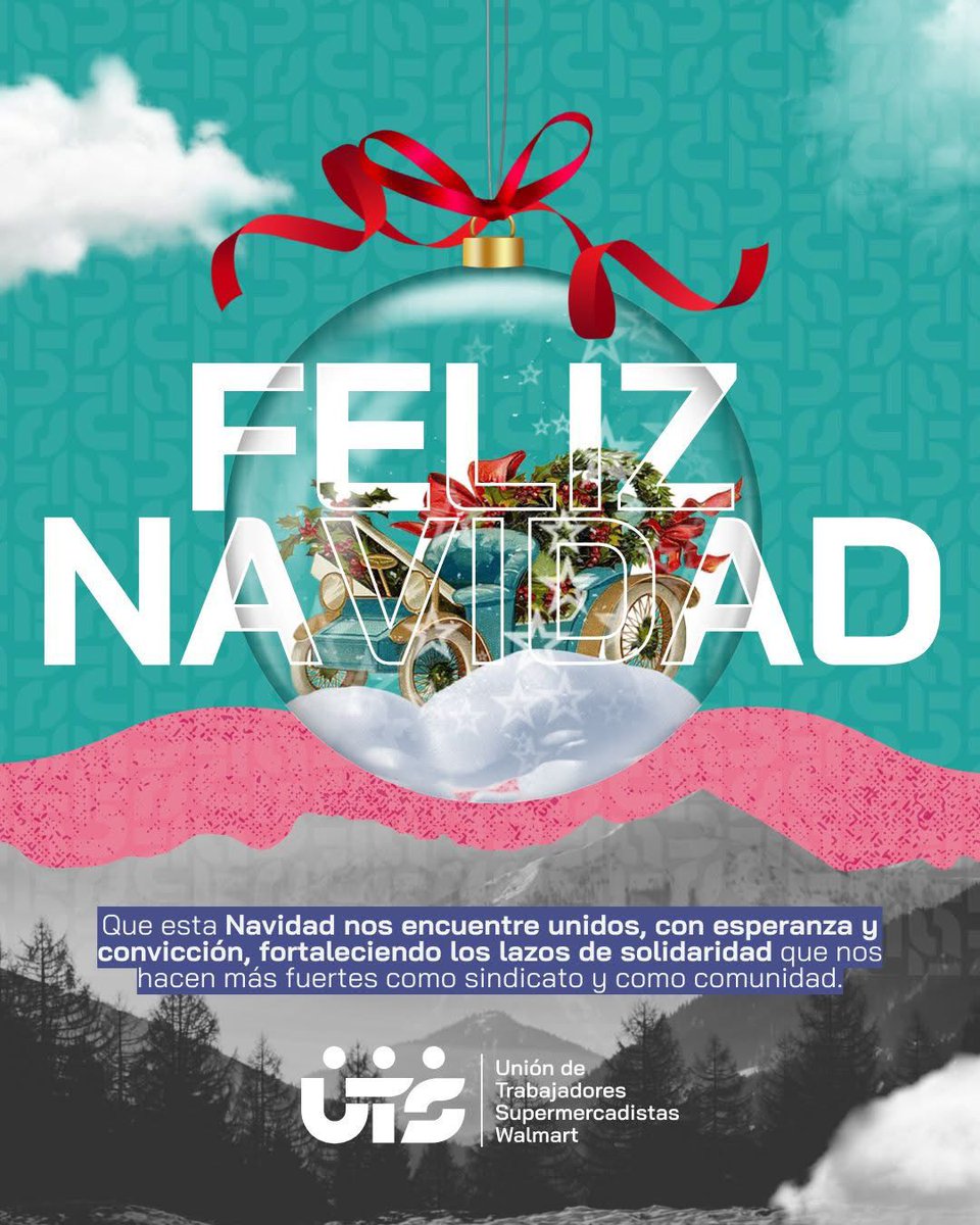Una #FelizNavidad2025 para todos los y las trabajadoras 
Que sea una jornada de Unidad y reflexión sobre la importancia del nacimiento de Jesús que vino a cambiar la historia, restituir al ser humano y colocarlo como centro de preocupación de todos y cada uno.
<a href="/m/">Mika</a>#Navidad2025