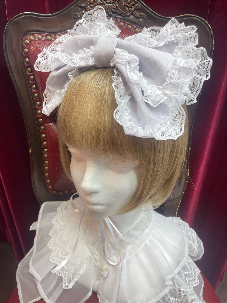 アトリエピエロ エストレージャス　デビルホーンヘッドドレス 白 2.3枚目必見 Estrellas】エストレージャス デビルホーンヘッドドレス／白×白