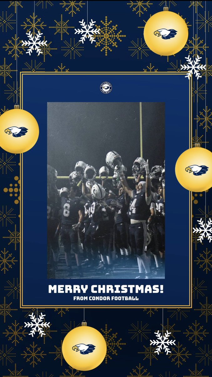 CondorFootball's tweet photo. Merry Christmas and Happy Holidays from the Condor Football family to Yours! https://t.co/o0MZwHM6e0