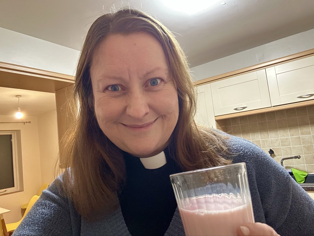 My first official #ClergyMaltClub! Happy Christmas everyone ps it’s strawberry milkshake not malt!