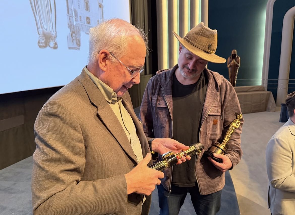 sw_holocron's tweet image. Ben Burtt has become Lucasfilm’s first ever 50-year recipient of a Service Award, honoring his incredible 50 years with the company.

Burtt is a visionary sound designer who created the sound of the lightsaber, Darth Vader's breathing, and the binary speech of R2-D2.