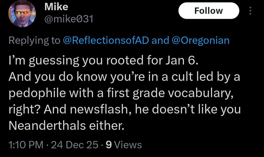 ReflectionsofAD's tweet image. People like this have is TDS to the point that if you aren't a member of their indoctrination, you're part of their "out crowd."

Trump was never involved once in this conversation.