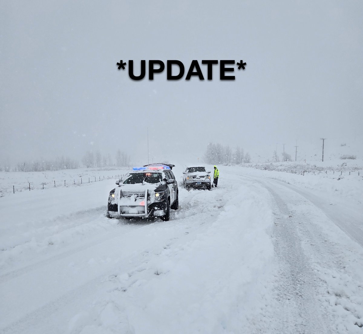 US-395 has reopened, please drive carefully.