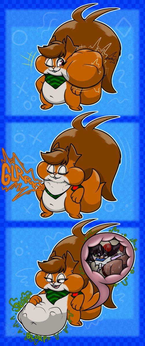 Slugsune gets nompfed by a Skwovet and then get some cheekpouch treatment~
Commission for <a href="/SkwovetOps/">SkwovetOps</a>!~
#vore #voresequence