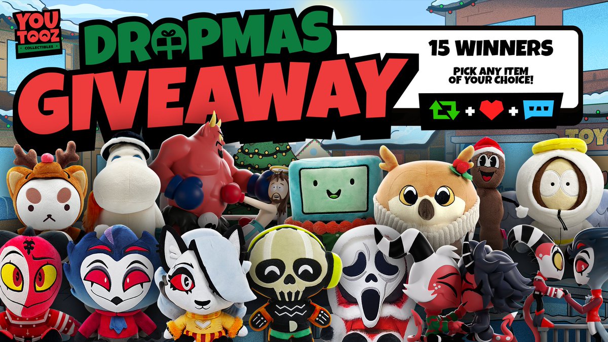 youtooz's tweet image. 🎄 CHRISTMAS GIVEAWAY 🎄

to win the plushie or figure of your choice retweet &amp;amp; like this post then comment DROPMAS 🎁

15 winners announced dec 29th 🎅 goodluck &amp;amp; merry christmas!
