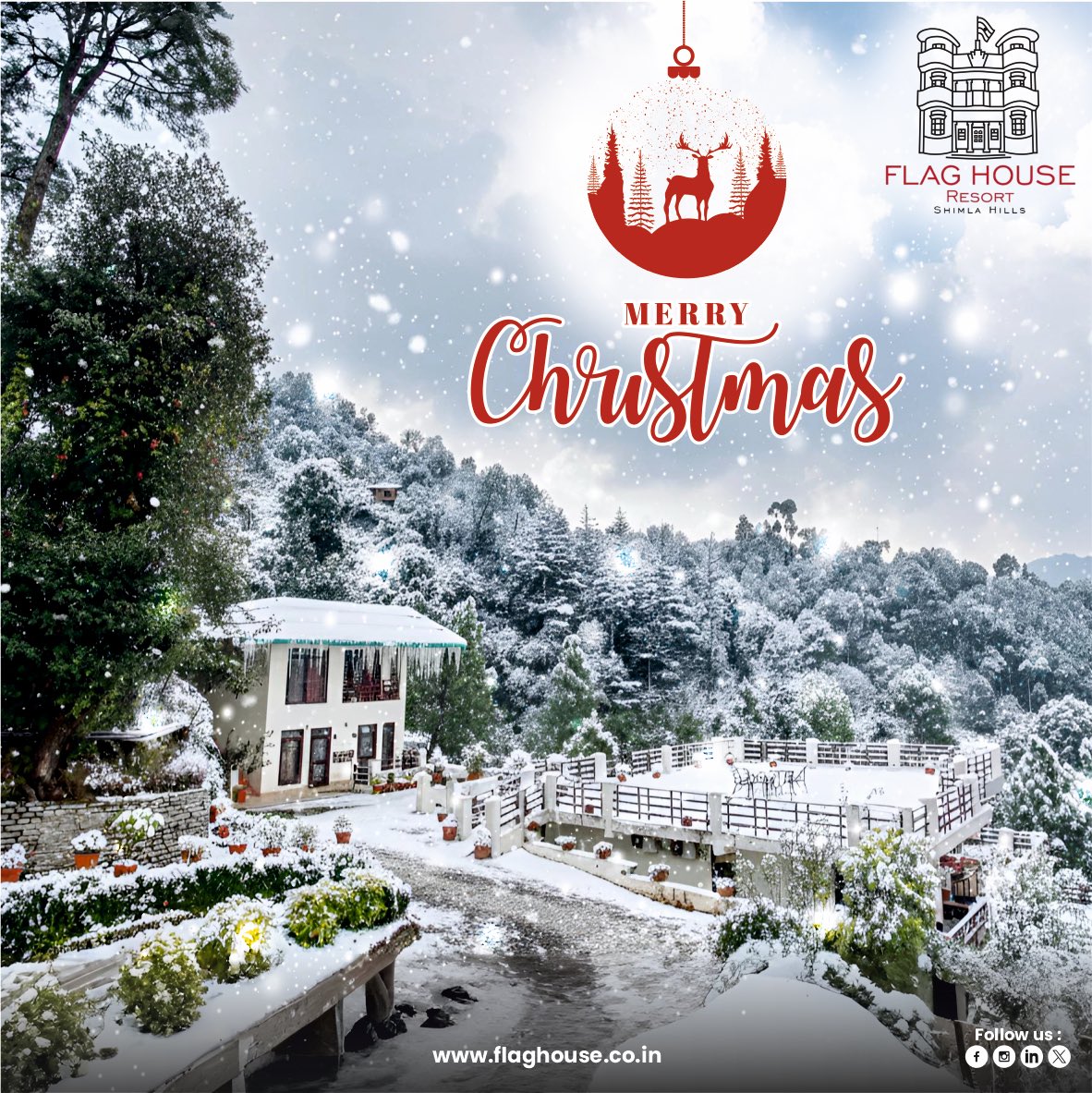 flaghouseresort's tweet photo. Wishing you Merry and bright Christmas. 

#flaghouseresort #holidayseason2025🎁⭐️🎄 #christmastime🎄 #happyholıdays https://t.co/QNQI99BgQz