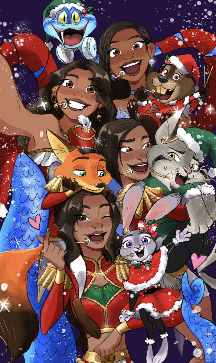 rayaloverbutler's tweet image. #DREAMERS
#Pawsicle
#Zootopia2
🎄메리 크리스마스!🎄
다들 행복한 크리스마스 아침 보내시길😍 
참, 그리고 주토퍄 밴드 이름은 포시클(Pawsicle)이 되었답니다🐾💕😂😍