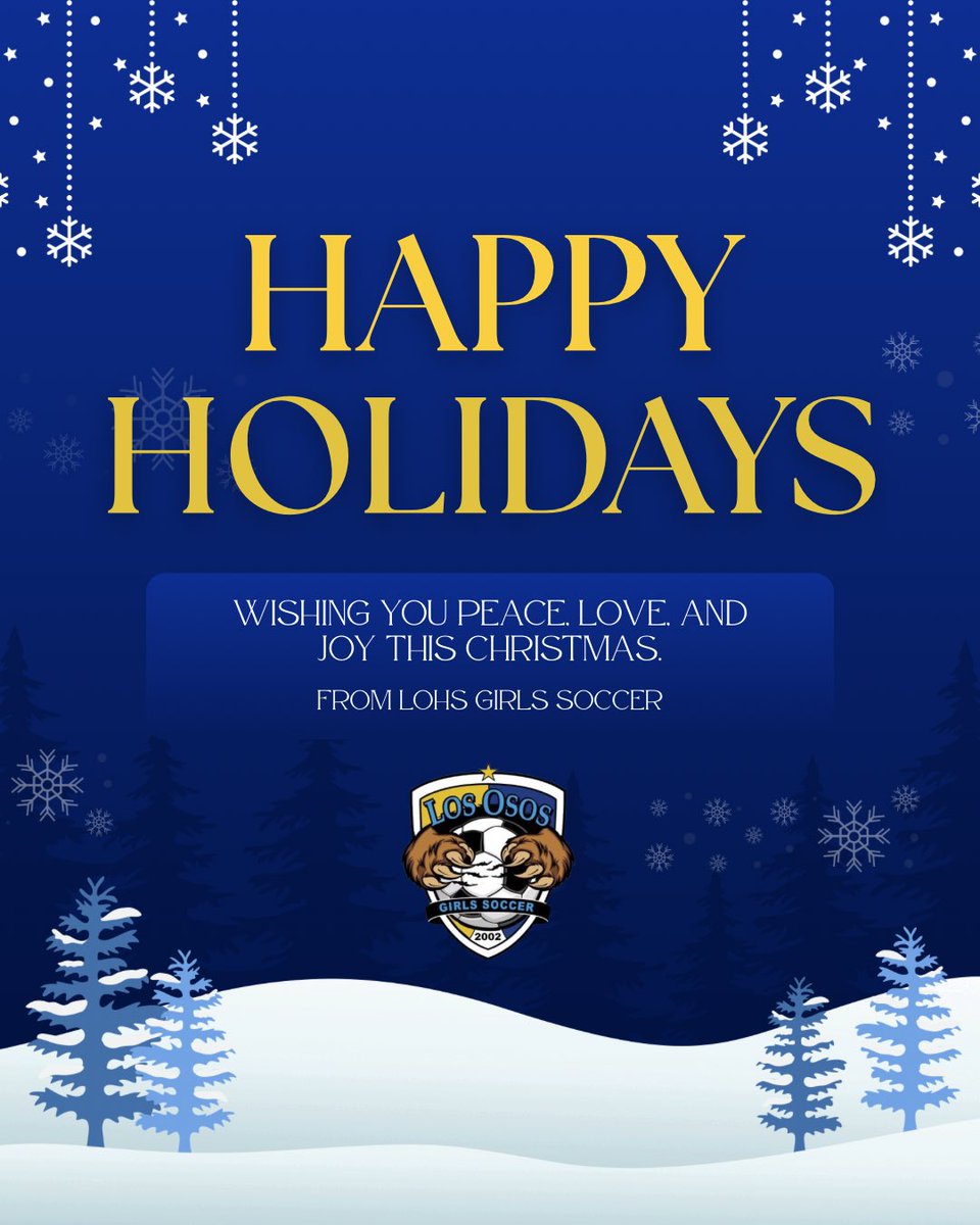 OsosGirlsSoccer's tweet image. Happy Holidays to you all! Enjoy this time with family and loved ones. #OsosSoccer #oneteam #oneprogram #happyholidays2025🎅☃️🎁🎄 #ladygrizzlies