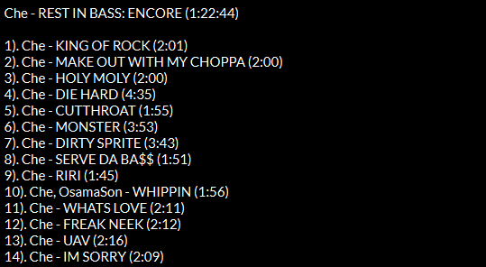 purple4matter's tweet image. Che - REST IN BASS: ENCORE