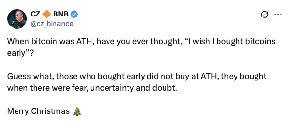 🔴COINTELGRAPH: "🚨 CZ ricorda agli investitori: i primi acquirenti di Bitcoin non hanno aspettato i massimi storici!"