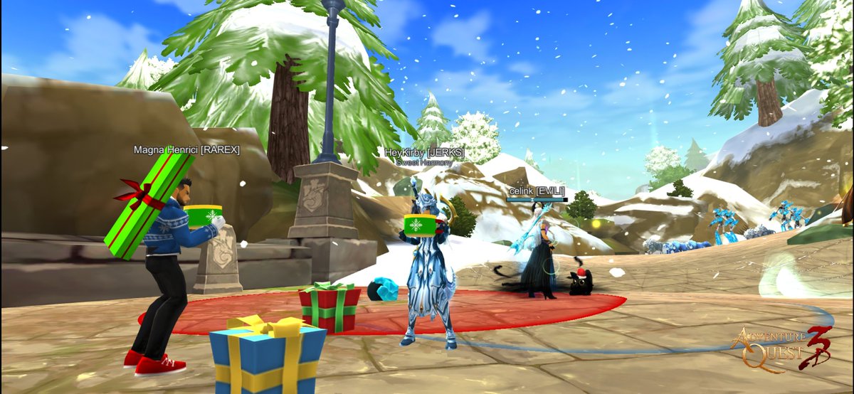 Thank you <a href="/AQ3Dgame/">AdventureQuest 3D</a> for the amazing free emote and free gift pets including the new blue gift pet from the 13 days of live events - that's right free live events every day with MORE free stuff! It has been a fun holiday season, thank you for everything you do for us in #AQ3D