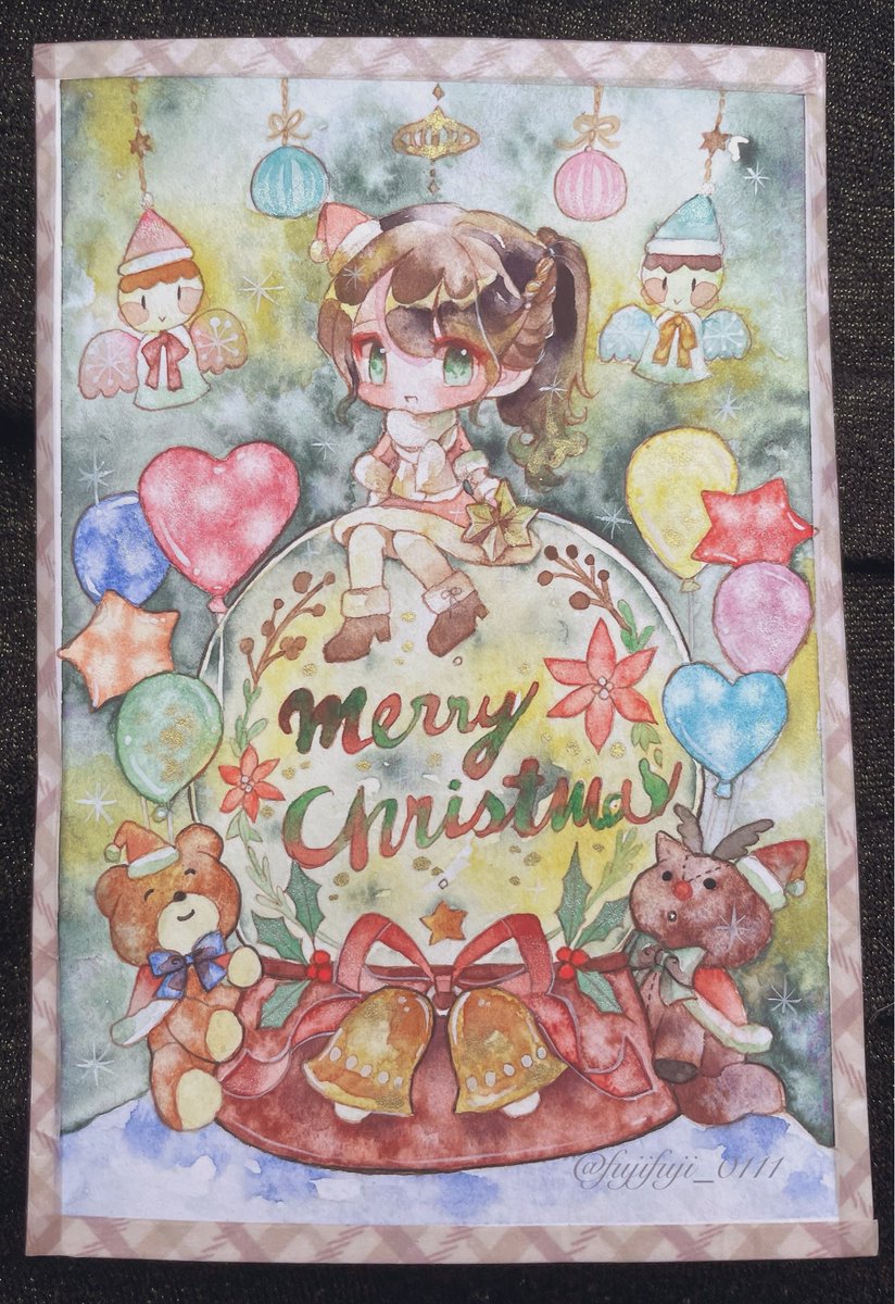 ⛄️🌲🎁Merry X'mas🎁🌲⛄️ #透明水彩 #illustration