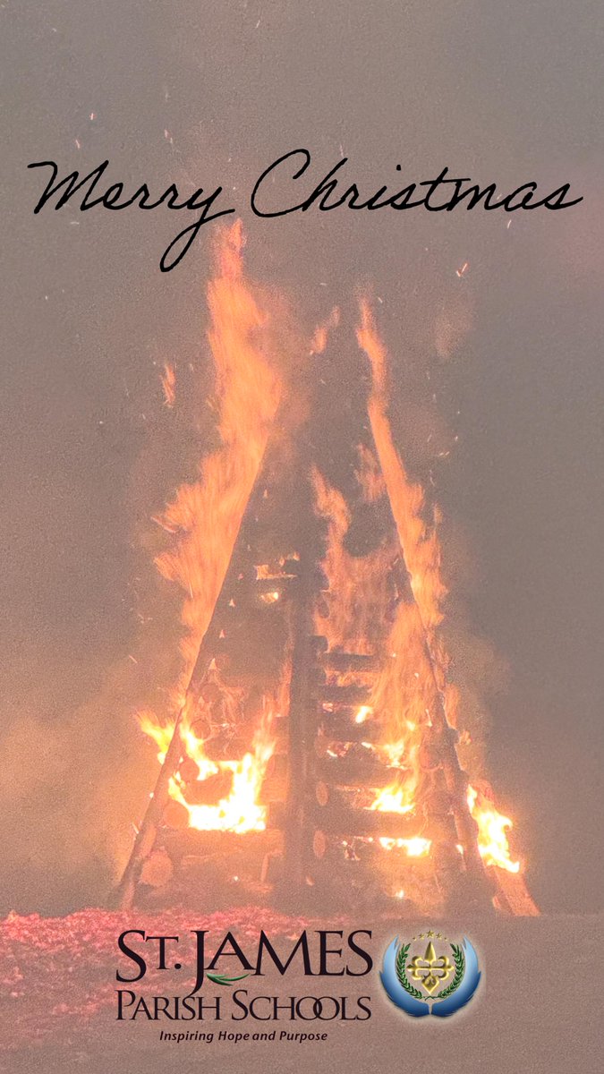 Merry Christmas from our St. James Parish Schools family to yours! 🎄🔥