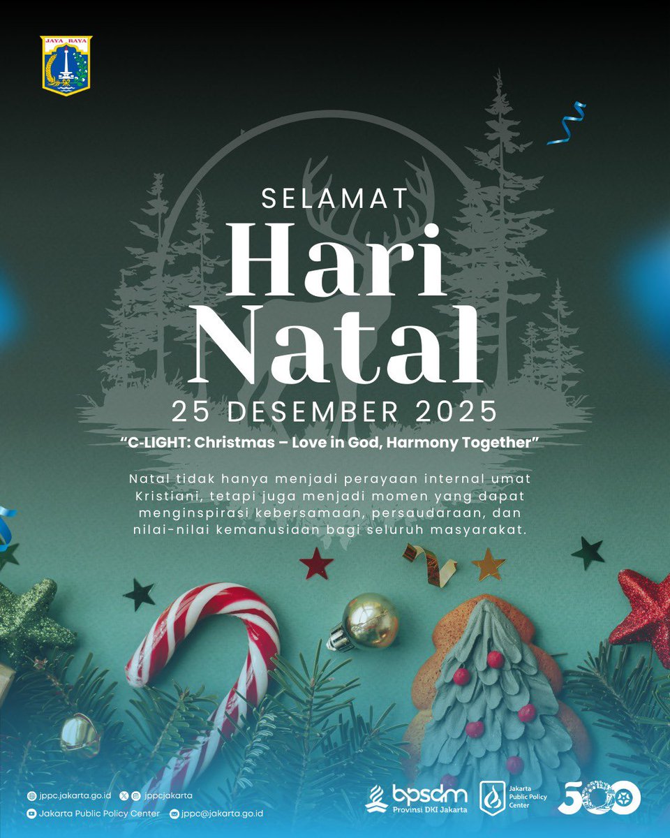 jppcjakarta's tweet photo. Selamat Hari Raya Natal!🎄

Natal tidak hanya menjadi perayaan internal umat Kristiani, tetapi juga menjadi momen yang dapat menginspirasi kebersamaan, persaudaraan, dan nilai-nilai kemanusiaan bagi seluruh masyarakat.

"C-LIGHT: Christmas - Love in God, Harmony Together" https://t.co/bKKTNijyZx
