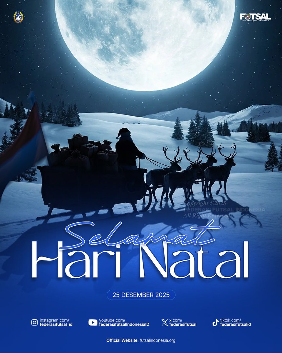 Selamat Hari Natal 2025 🎄

Seperti tim yang solid di lapangan, mari kita terus bersatu dalam keberagaman untuk mengharumkan nama Indonesia.

Damai Natal, Damai untuk Indonesia 🙏🇮🇩

#FederasiFutsalIndonesia #FutsalIndonesia #BhinnekaTunggalIka