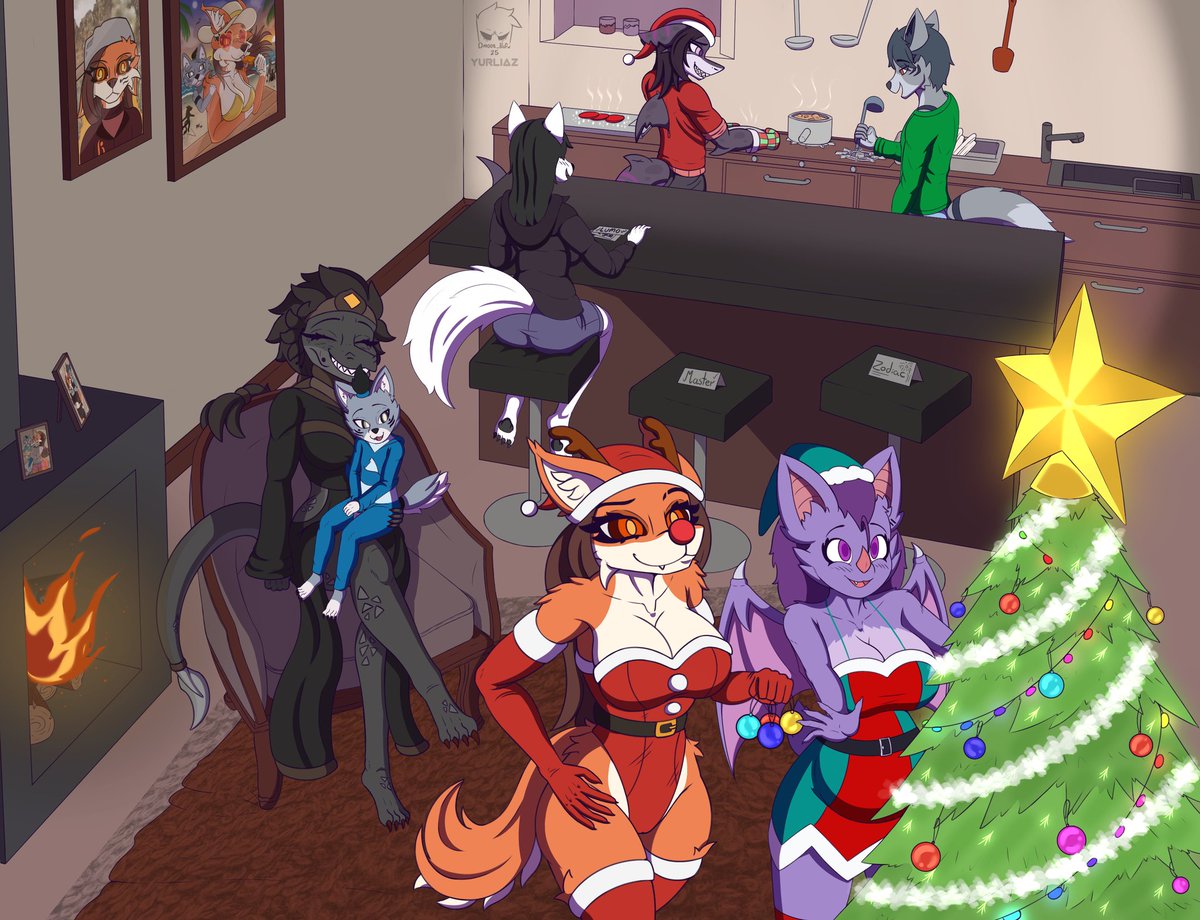 Merry Christmas to all!!! 🎄🎁
It's a day to be spent with joy, with family, friends, or if you're alone, to give thanks for life and create a festive atmosphere 🎄

This is a family collaboration with my brother, <a href="/EvilYurliaz/">EvilYurliaz(NSFW)</a>, and with the addition of Yannette oc from <a href="/CM_Univ34/">🔞The Yannette's Nightclub🔞 (Comisiones abiertas)</a>