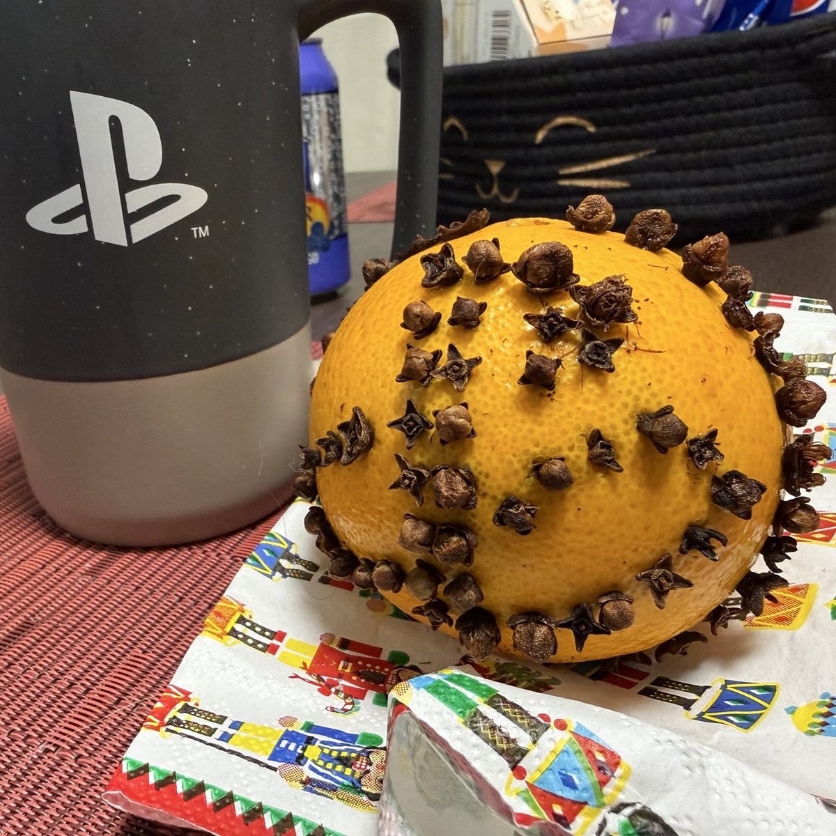 Scapes's tweet photo. All of your stunning #DawningCreation2025 entries inspired me to make pomanders.

I'm sorry to the Destiny tricorn and Playstation logo. 🍊 https://t.co/t5PrF9L6eg