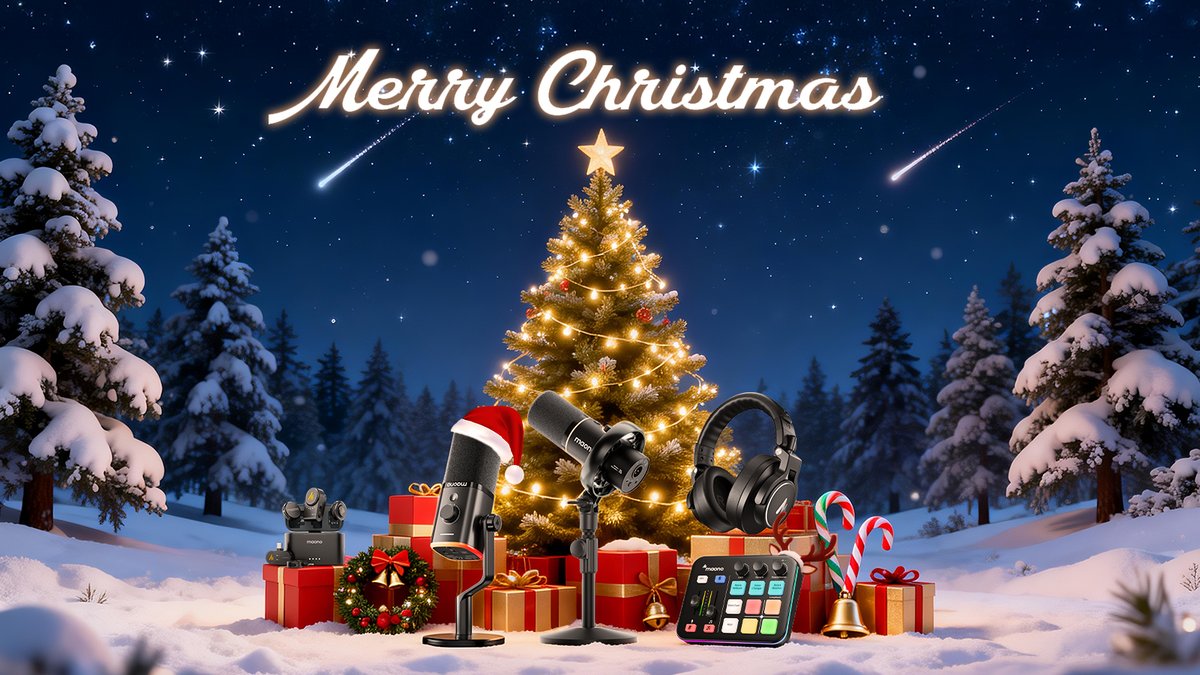 Maono_Global's tweet photo. Snow covers the rooftops, yet every sound still shines. Maono is here to spread your Christmas laughter far and wide 💖
🎄Merry Xmas!

#maono #maonomicrophone #merryxmas #happyholidays https://t.co/dh1bOyJiEa