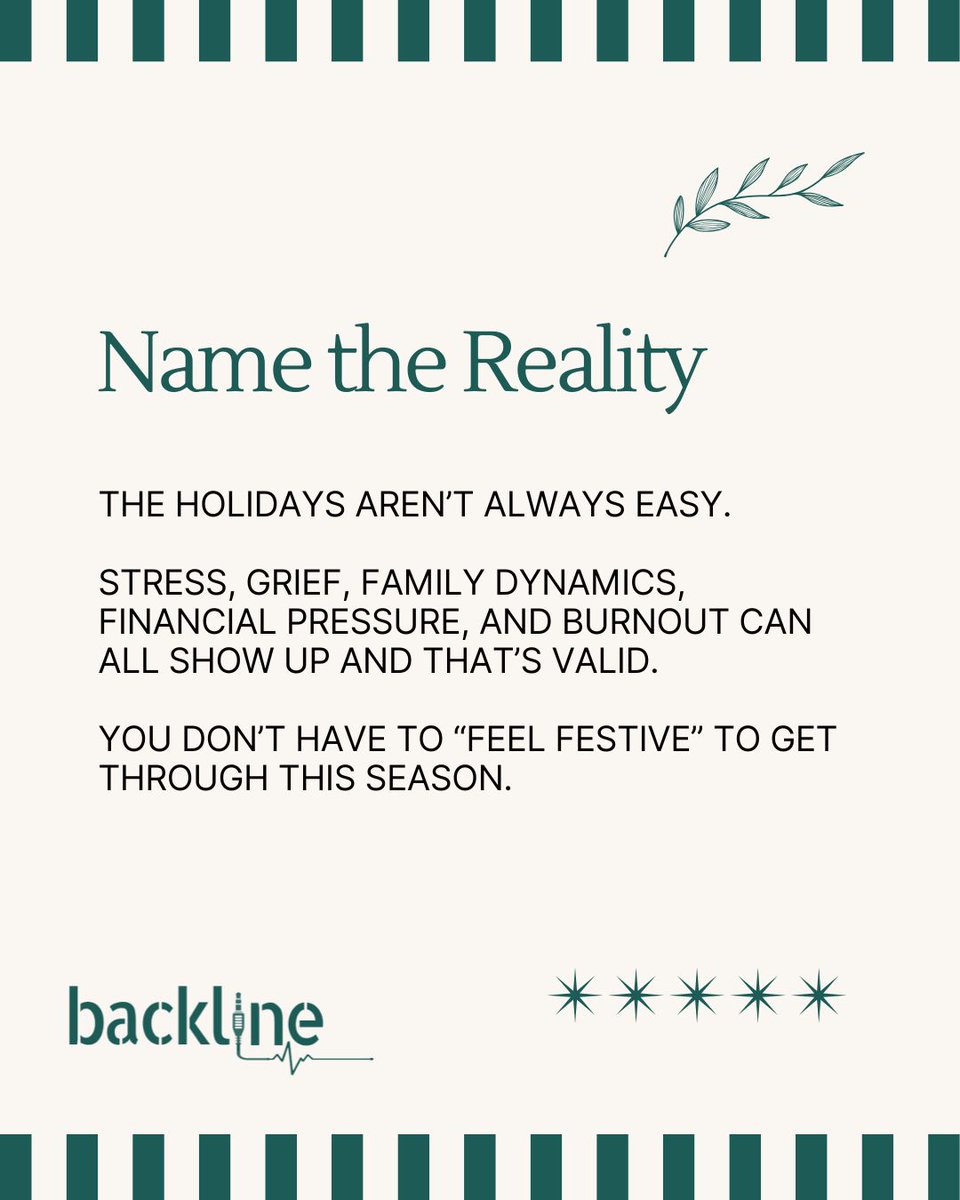 backline_care's tweet photo. The holidays can be complicated. Make sure to prioritize self-care during this holiday season. https://t.co/xLzMqS5kZ5