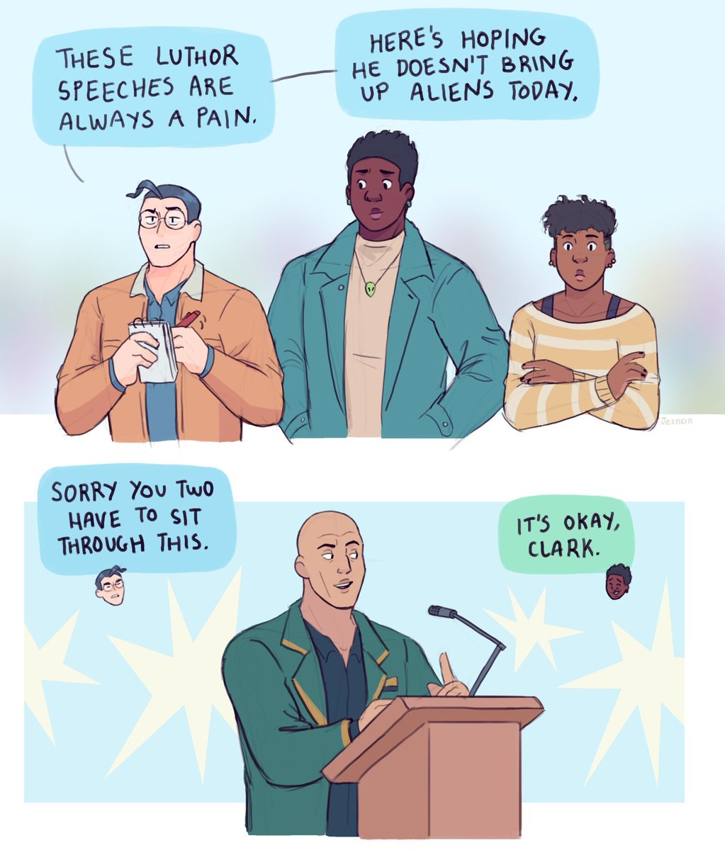Martian Manhunter in: Lex Luthor press conference. Featuring Superman and Ma'alefa'ak