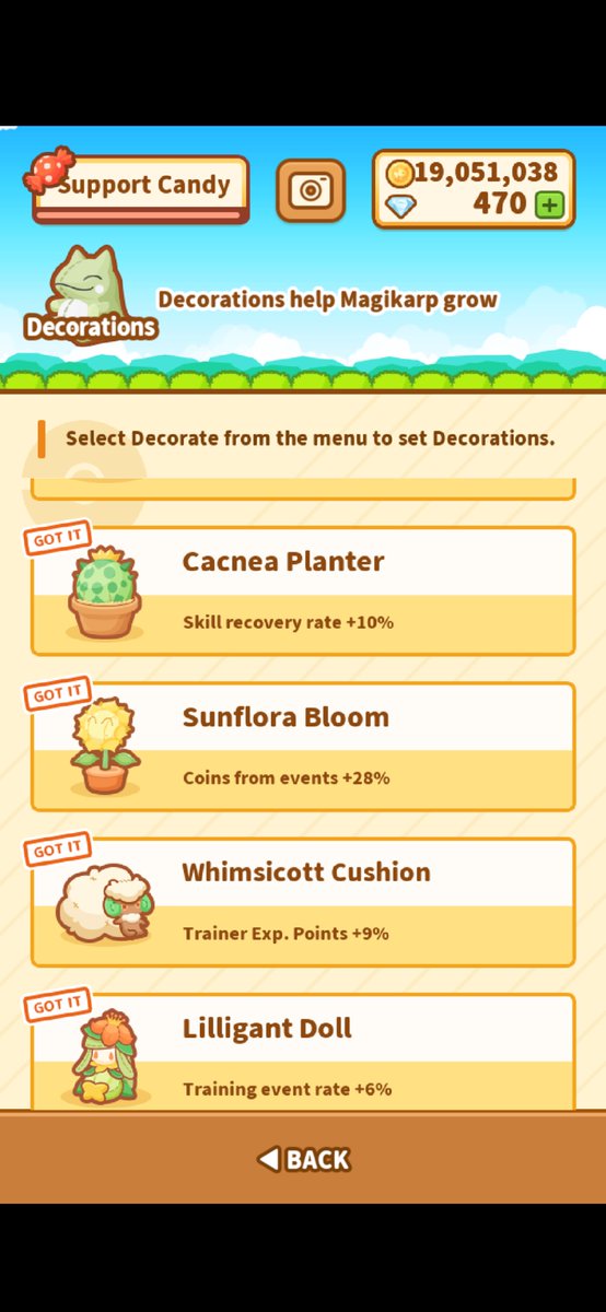 AshKetcchup's tweet photo. @SerebiiNet @JoeMerrick the solution to 8 down is incorrect. The item is called sunflora bloom not sunflora bunch. I redownloaded magikarp jump today to take this screenshot to prove it https://t.co/akBaUXC6dn