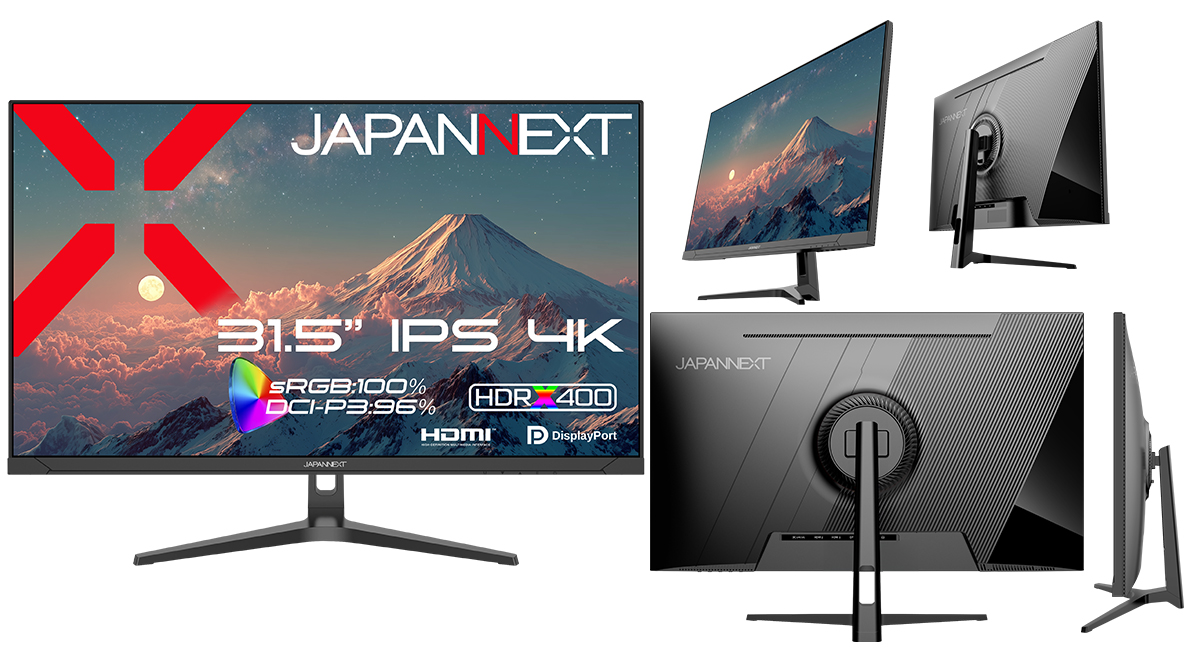 japannext1's tweet image. 🎉\本日発売!/🎉
🆕31.5インチ IPSパネル搭載 4K液晶モニター🖥️

大画面31.5インチ✨
超高精細4K(3840x2160)解像度🪟
フルHDの​4倍の​高解像度で​圧倒的な​作業効率📈
sRGB:100%、​DCI-P3:96%の​広色域🎨
🌈HDR400相当🌈

42,980円!
JN-IPS315U
jp.japannext.com/products/jn-ip…

#JAPANNEXT #jn2025の​167