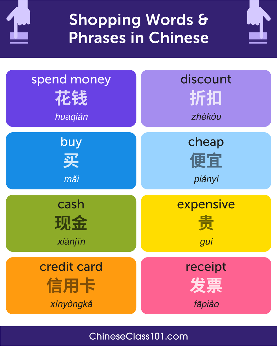 chineseclass101's tweet image. Shopping + Chinese = instant upgrade 🛒🔥
Learn Chinese shopping words here 👇
👉 bit.ly/3KKlguf

#HolidayShopping #GiftShop #LearnChinese