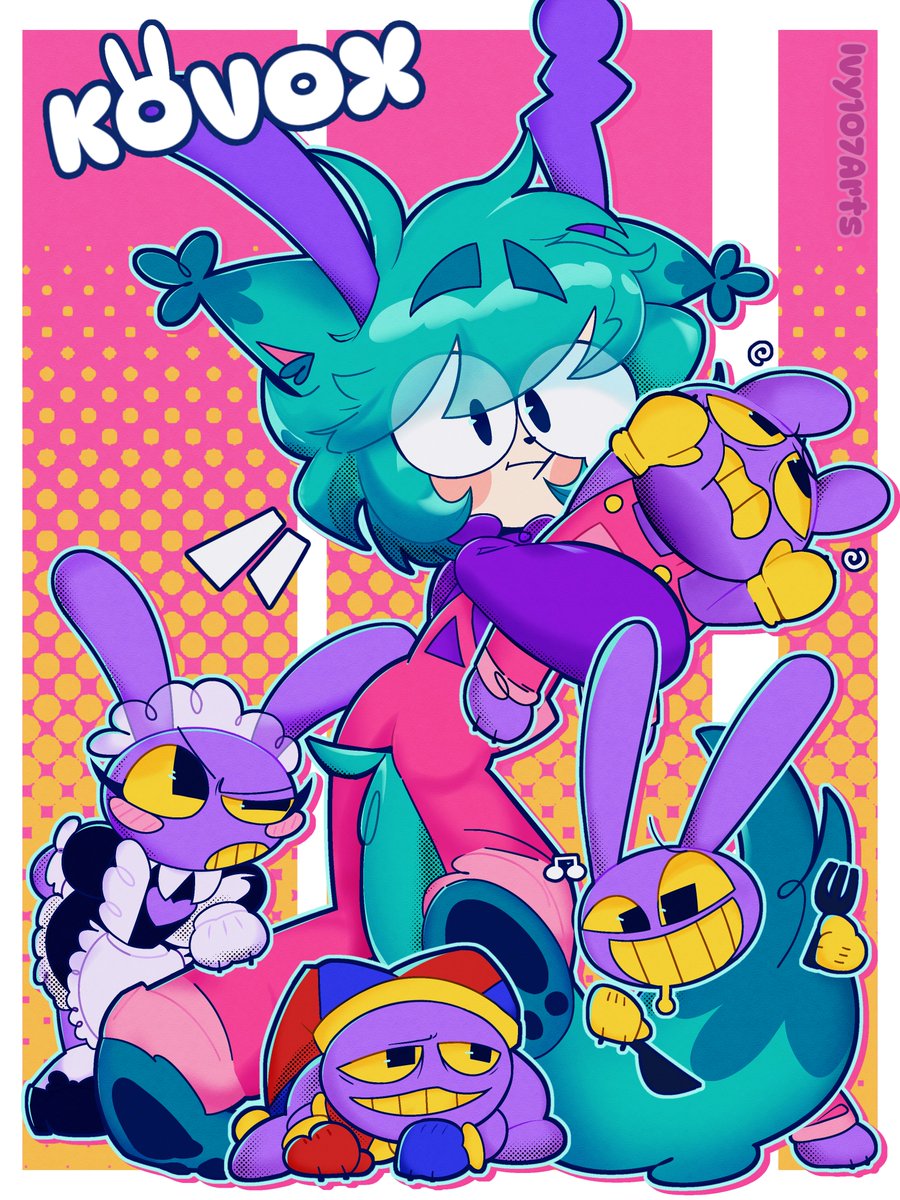 <a href="/kovox/">Michael Kovach</a> Finally finished Kovy fanart 💙🩵
A bunch of mischievous bunnies!!! 🐇