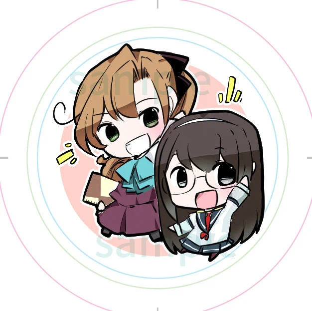 c107 おまけバッジ 秋雲さん&ちび淀ちゃんWバッジ