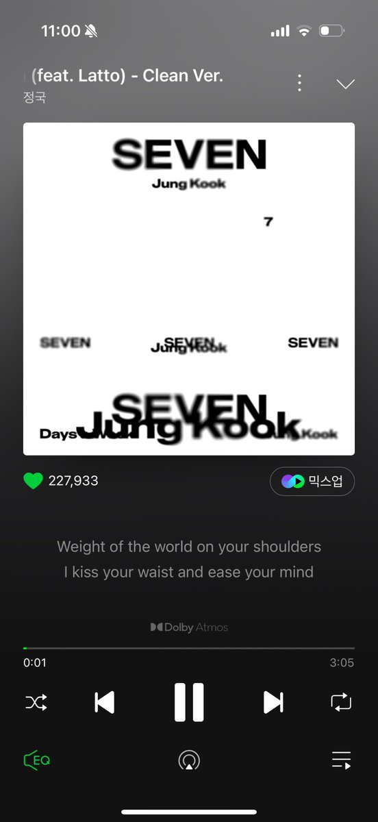 stream_for_JK's tweet photo. 🚨⏰ 정시 정각 스밍 체크! ⏰🚨
멜론이 재생되고 있는지 확인해주세요!
정각에는 🎵 SEVEN 🎵으로 셋팅!

▫️ 오전 11시 차트 OUT  

계속해서 꾸준하게 스밍 부탁드립니다 🙇🏻‍♀️ https://t.co/buysvyk0ZT