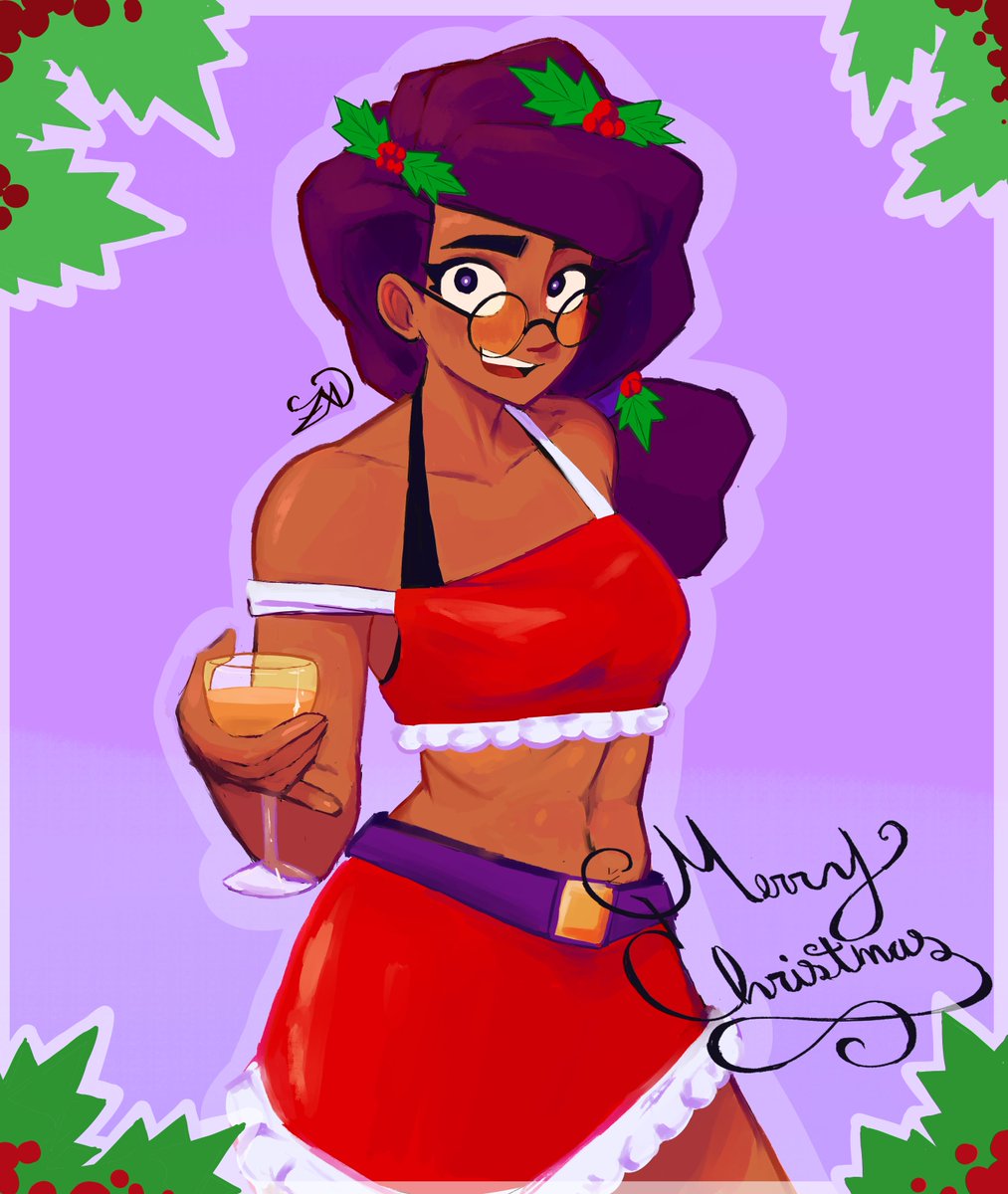 Feli´ navidad people👋

Creo que van 3 años seguidos que dibujo a Rosa para festejar navidad🌹