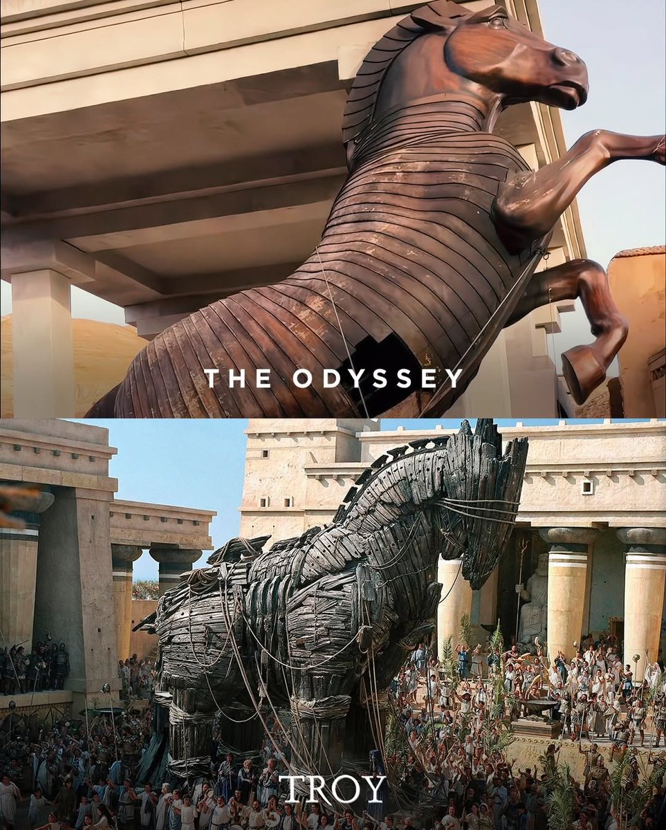 SceneinCinema's tweet image. The Trojan Horse, Troy (2004) x Odyssey (2026).