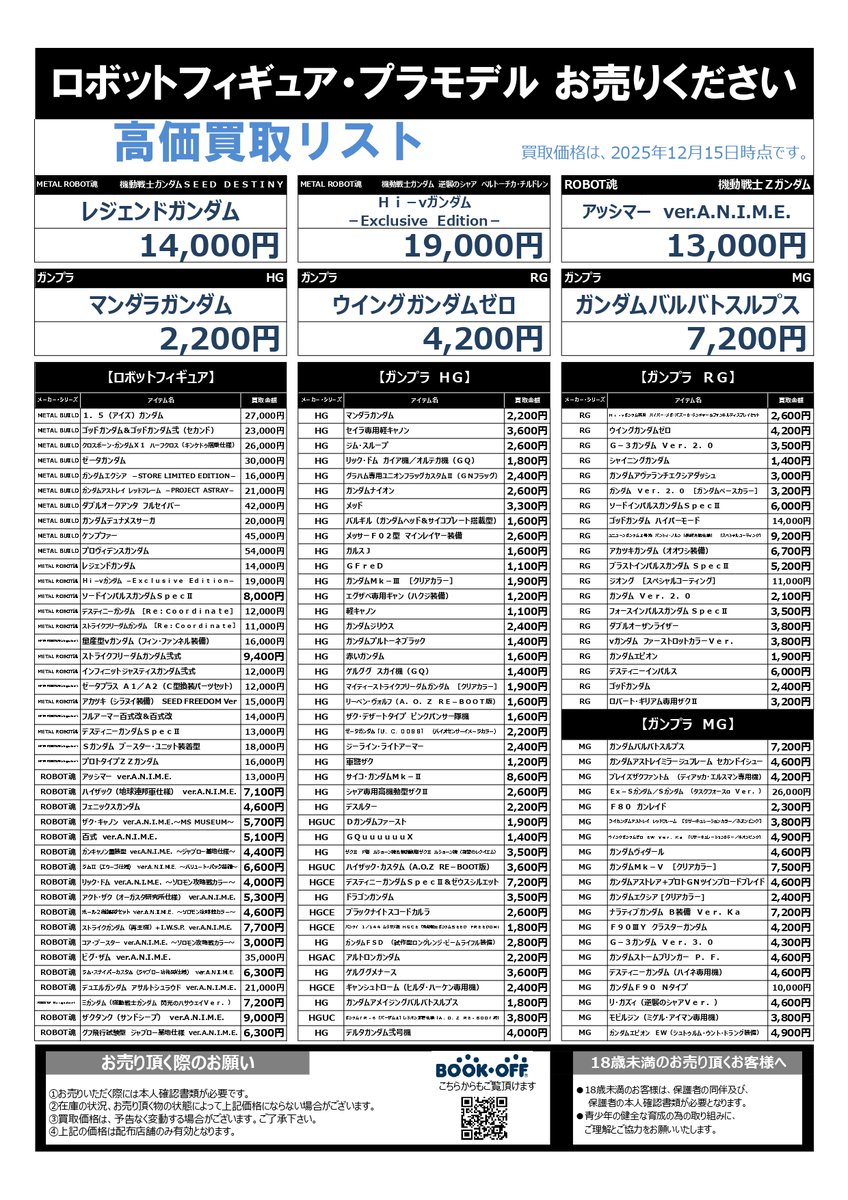12月31日(水)までの #プラモデル 高価買取情報はこちら‼️‼️‼️ POP